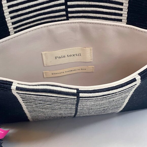 NEW Handwoven Textile Black and White Woven Purse NWT - Picture 10 of 11